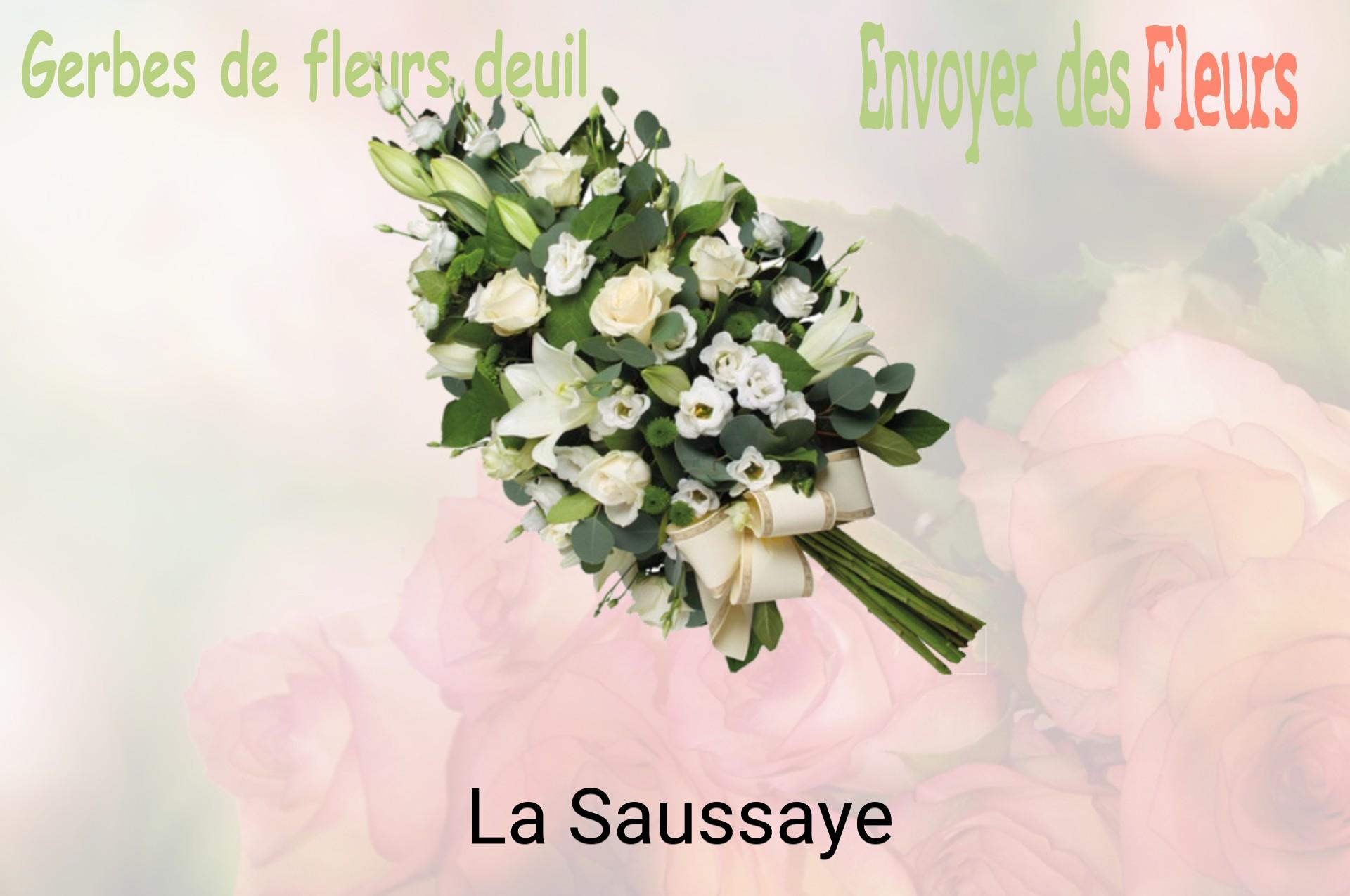 Gerbe de fleurs de deuil livrée à La Saussaye